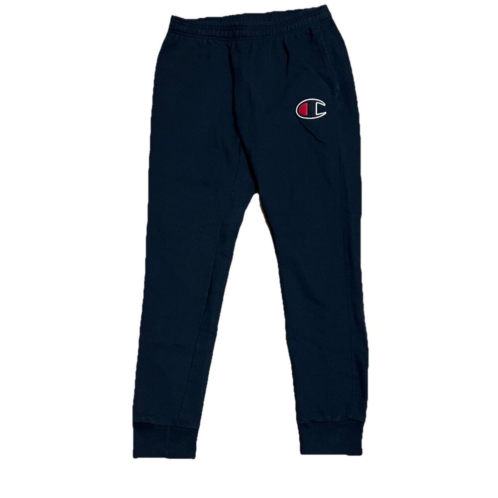 Champion Joggers Sweatpants Black Big C Logo Men’s Size Large Athletic Pants
